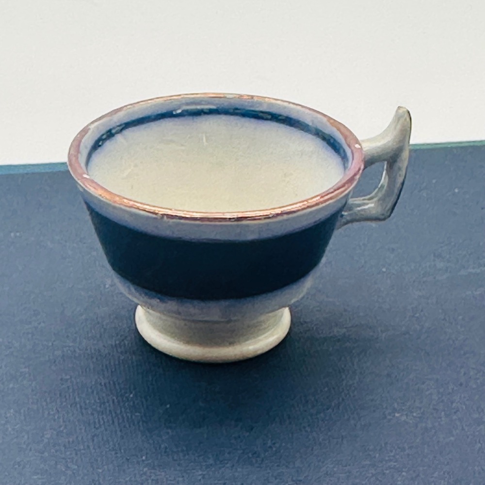 Vintage Demitasse Blue and Gold Gilded Flow Blue Footed Tea Cup